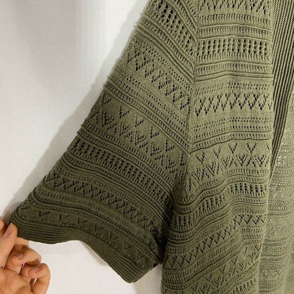 Y2K Catherines Green Crotched Cropped Short Sleeve Cardigan - Picture 6 of 7